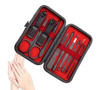 Kit manicure da uomo 10 Pezzi in Acciaio Inossidabile con da Viaggio