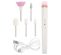 Kit Manicure Elettrico per Unghie Bianco, Plastico, Fresa | Cinque Testine Incluse, Rimozione Calli e Lucidatura, Incisione Precisa, Cambio Rapido Punte, per Studio