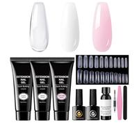Kit manicure gel, kit di costruzione di unghie in gel, 3 colori, set regolabile e durevoli per modellazione domestica principianti