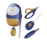 Kit Manicure Neonato 5 in 1 Luce Led, Forbicine e Accessori | Acciaio Inox e Pp, Custodia Inclusa, per Unghie di Mani e Piedini, Uso Serale e Stanza del Bambino