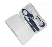 Kit Manicure Ragazzo Ragazza Forbicine, Tagliaunghie e Lima in Acciaio | Set 4 Pezzi Pinzette e Custodia, Manico Ergonomico Antiscivolo, per Viaggio e Preparazione Bagno