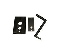 KIT MANIGLIA + PLACCA PER ARGANO A FUNE PER TAPPARELLA: Kit maniglia + placca in pvc colore nero per argano a fune per tapparella MISURE 85x133H mm