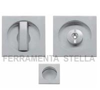 KIT MANIGLIA PORTE SCORREVOLI PORTA SCRIGNO C/ SERRATURA CROMO SATINATO QUADRATO