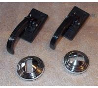 Kit maniglie apri porta in plastica nera e borchie cromate per Fiat 500 L
