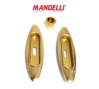 KIT MANIGLIE INCASSO PORTA SCORREVOLE MANDELLI CLIP 368C ORO LUCIDO CON FORO C.