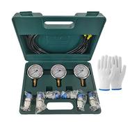 Kit manometro pressione idraulica per escavatori e macchinari da costruzione con 6 accoppiamenti di prova 3 manometri tubi dispositivo misurazione
