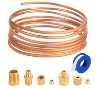 Kit Manometro Pressione Olio - Set Tubi Manometro Meccanico | Kit Tubo In Rame Con Raccordi | Parti Meccaniche Filettate Olio Per Tubi In Rame | Tester Del Kit Di Installazione Di Tubi In Rame Per Tra