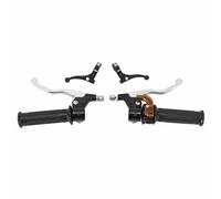 Kit manopole-leve freno ciclomotore targa mini metallo-plastica nero-cromo