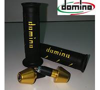 Kit Manopole Nero/Giallo+Contrappesi Oro Domino XM2 HONDA Hornet 600