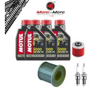 KIT MANUTENZIONE OLIO MOTUL 5000 CANDELE E FILTRI PER YAMAHA XV 535 VIRAGO 1991