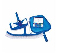 Kit Manutenzione Piscina Aspirafango Retino Spazzola Termometro Test Cloro/ph