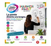 Kit Marker Paint Trasparente Vernice Pittura Lavagna Bianca Fondo Finitura 10 m²