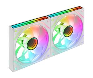 Kit Mars Gaming Mf-3dprox2r 2 ventole ARGB 120mm pale invertite PWM FDB bianche