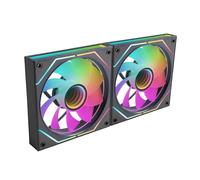 MARSGAMING MF-3A, Kit 3x Ventole FDB Ultra Silenziose 120mm, Illuminazione ARGB Rainbow 360° Senza Cornice, Ventole 3in1 Compatibilità Completa, Doppio Connettore Maschio + Femmina, Nero