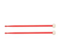 Kit martelletto per batteria Testa in feltro premium Manico in nylon Bacchette per batteria a doppia testa per grancasse Timpani Rullanti Set da 2 pezzi (Red)