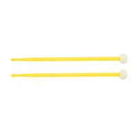 Kit martelletto per batteria Testa in feltro premium Manico in nylon Bacchette per batteria a doppia testa per grancasse Timpani Rullanti Set da 2 pezzi (Yellow)