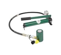 Kit martinetto idraulico da 10 tonnellate + pompa manuale CP-180, martinetto in acciaio per impieghi gravosi da 22046 libbre, cilindro portatile compatto da 2,52 x 4,09 pollici per edilizia, solleva