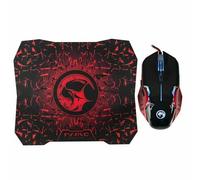 Kit Marvo M416 Tappetino Gaming 28x24cm + Mouse Cablato 2400DPI Nero