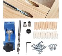 Kit Maschera per Fori Tascabili, 46 Pezzi Pocket Hole Jig Maschere Fori Diagonali Lavorazione Del Legno Tasselli, Morsetto per Fori Angolati A 15°, per Posizionatore di Fori per Carpenteria