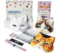 Kit maschera Therian pre-infeltrita per gatti, base in pile con pelliccia sintetica, rete per gli occhi e tessuto peloso simile a un gatto, infeltrita per te, salta il lavoro disordinato - Kit