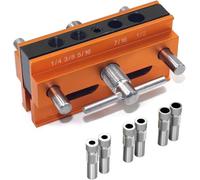 Kit Maschere per Tasselli Autocentranti, Blocco Trapano Portatile per Fori Centraggio In Legno con 6 Manicotti Punte, Maschera Guida per Trapano Tasselli Centro Lavorazione del Legno Color A Imperial