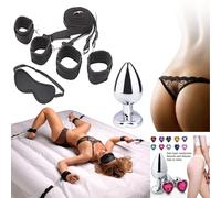 kit MASK costrittivo LETTO + butt anale metallo imbragatura anal sex toy dildo