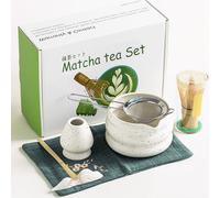 Kit Matcha Completo - Matcha Set Tradizionale Giapponese con Matcha Bowl e Frusta Matcha, Accessori per Cerimonia del Tè - Elegante confezione regalo