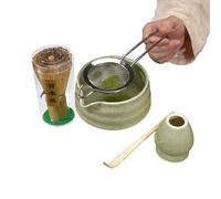 Kit Matcha in ceramica, set di cucchiaio per frusta Matcha | Set di 5 pezzi di Matcha Natural Safe | Set di frusta Matcha resistente, kit Matcha per casa, campo, cucina, sala da pranzo, fa