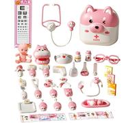 Kit Medico Bambini - 45 Pezzi Giocattoli Dottore | Stetoscopio Elettronico | Materiale ABS Sicuro, Valigetta Organizzatore, Ruolo Interattivo, Luci e Suoni, Regalo (Rosa)