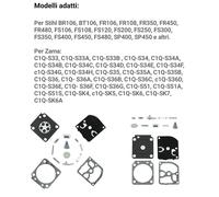 KIT MEMBRANE CARBURATORE DECESPUGLIATORE STIHL MS180 FS120,BR,BT,FR ,SP altri