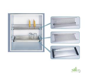 KIT MENSOLA CUCINA SCOLAPIATTI COLAPIATTI ACCIAIO INOX CON VASCHETTA 76 CM