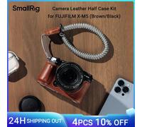 Kit mezza custodia in pelle per fotocamera SmallRig per FUJIFILM X-M5 con cinturino da polso stile retrò con foro filettato da 1/4"-20 marrone/nero