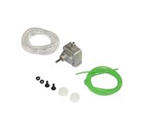 Kit micro pompa ingranaggi in metallo argento per modellismo motore | La versione in metallo chiaro permette di vedere bene la guida del cavo e l'accoppiamento di azionamento sulla struttura.