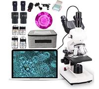 Kit microscopio binoculare professionale HD 30000X/50000X/70000X,con oculare elettronico,obiettivo obiettivo acromatico 185,può essere collegato al computer,sorgente luminosa a LED regolabile,70000X