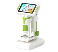 Kit microscopio con schermo 1080p, ingrandimento 1600x, design digitale portatile per l'educazione scientifica, include diapositive e batteria ricaricabile, età 6-12 anni