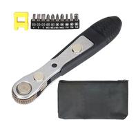 Kit mini cacciavite a cricchetto con Cricchetto da 1/4 di Pollice, Multifunzionale, con cricchetto reversibile a 36 denti per spazi ristretti, cacciavite ad angolo offset ad alta coppia con punte