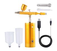 Kit mini compressore d'aria portatile per aerografo, set per pittura a spruzzo, oro, 3,5 x 13 x 14 cm