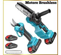 Kit Mini Motosega 2in1 Motosega Elettrica a Batteri Motore Brushless 6 pollici