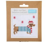 Kit Mini Punto Croce Trimits Festive Bassotto Multicolore 11 Conteggi