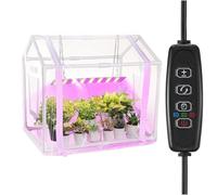 Kit mini serra da 59,9 x 39,9 x 49,8 cm con luce per la crescita, luce per piante da 15W con timer automatico, per uso interno con luminosità regolabile per serra da interno