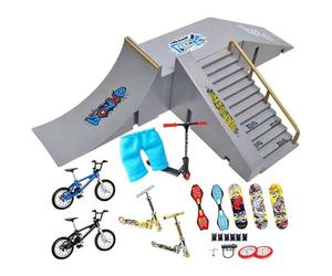 Kit Mini Skate Park - Rampa per skateboard con dita Set di rampe per skateboard azionate con le dita, materiali durevoli, ricrea l'esperienza del a casa | Utile per esercitarsi con giochi di pre