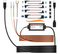Kit Mini USB & Type C con Cavo ACC, 3,5m/11,5ft da 12V/30V a 5V/2A, 8 Tap Cable Fuse Holder con Protezione da Bassa Tensione, Modalità di Parcheggio 24H, Compatibile con altre Dashcam