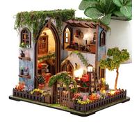 Kit Miniatura Casa in Legno Fai Da Te Luce Calda Realistica Creativa in | Puzzle da Costruire Modellino di Stanza Camera Ufficio Salotto Studio Scrivania Mensola