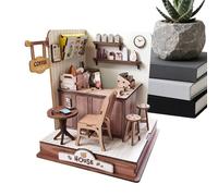 Kit Miniatura,Modello 3D In Legno Puzzle Diorama Caffè - Kit Per Costruire Una Casa Piccola | per la Decorazione di Camera da, Scaffale e Scrivania, per Feste di Compleanno e come Regalo per