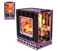Kit Miniature Book Nook, kit di casa in miniatura, per casa in miniatura, angolo di libro in legno, giocattolo - fermalibri d'arte in legno con istruzioni passo passo per camera a cucù