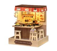 Kit Miniature - Decorazione Casa in Legno con Luce - Kit Costruzione Casa Piccola Per Libero,Per Soggiorno Camera Da Letto Tavolo Cucina Ufficio Bar Interno Natale Compleanno Vacanza