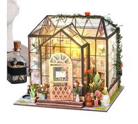 Kit Miniature | Kit 3D di Casa e Serra in Miniatura | Modello da Costruire per Stanza Mensola Decor per Adolescenti Adulti | Display per Biblioteca Camera da Letto Natale Halloween