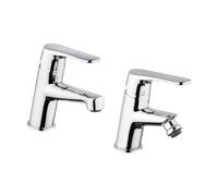 Kit miscelatori lavabo e bidet in colore cromo Piralla Attila KITATTILA2CR