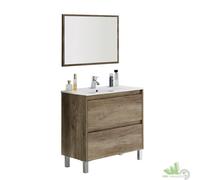 KIT MOBILE BAGNO BAGNO 2 CASSETTI CM.80X45X80H CON SPECCHIO SENZA LAVANDINO