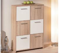 KIT MOBILE BUFFET EGADI ROVERE/BIANCO LACCATO A 5 ANTE CM. 77X30X115H